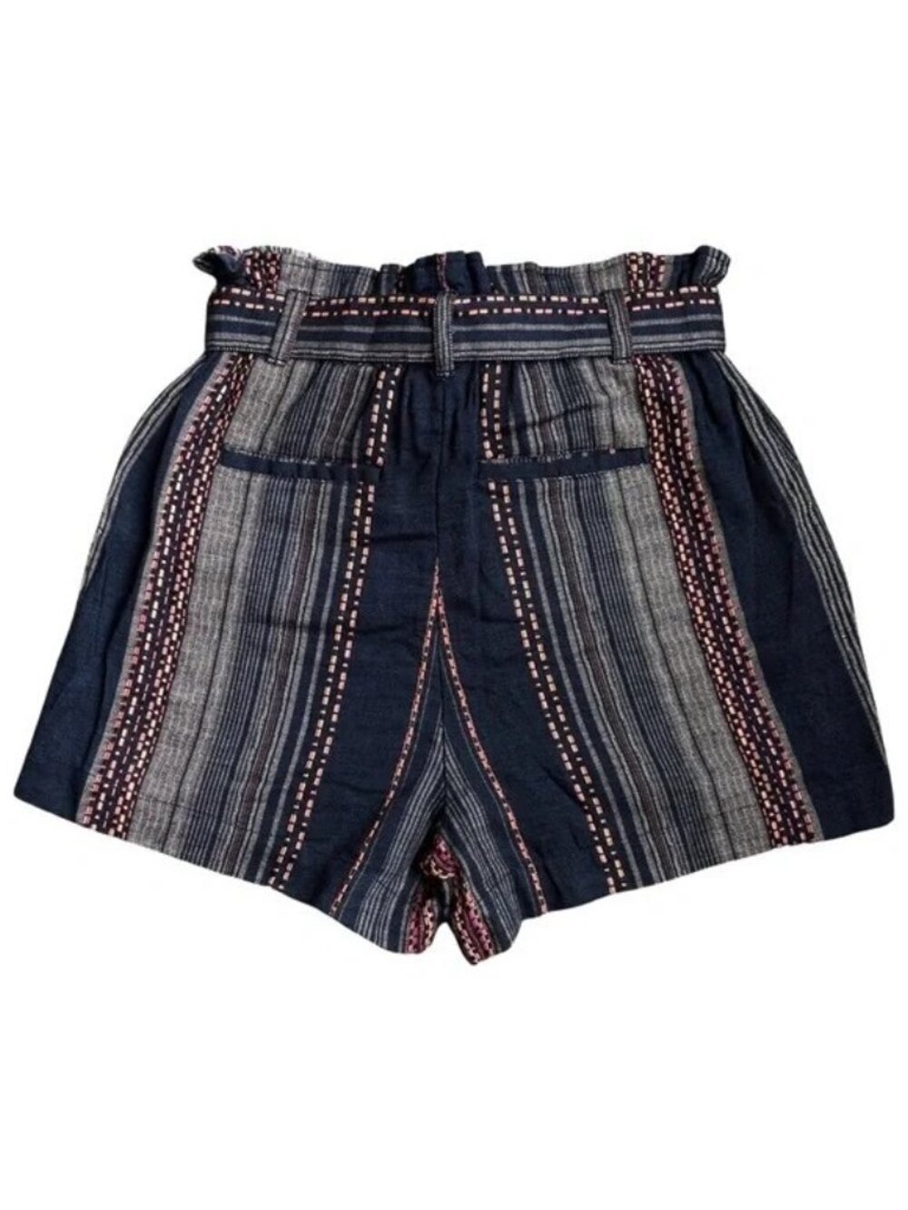 Anthropologie Lynnie Navy Stripe Belted Shorts - Picture 6 of 8